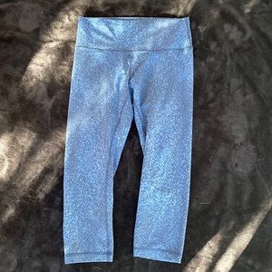 Cropped blue speckled lulu lemon leggings